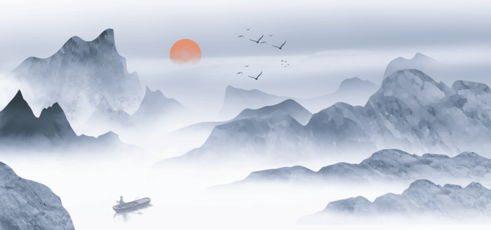 中国风古典中式水墨山水