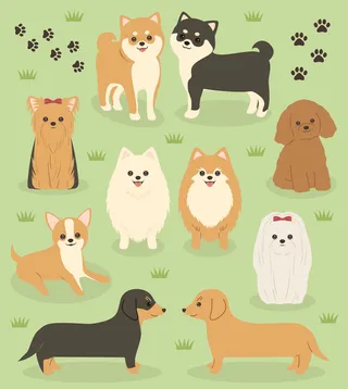 矢量可爱狗狗图案素材04