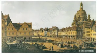 欧洲建筑街道美景油画