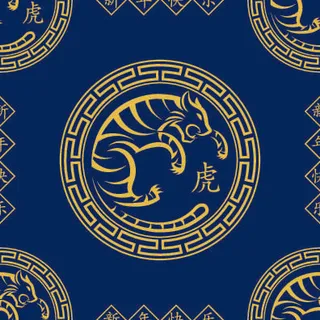 春节新年中国风虎年老虎元素平铺背景大图插画AI矢量设计素材