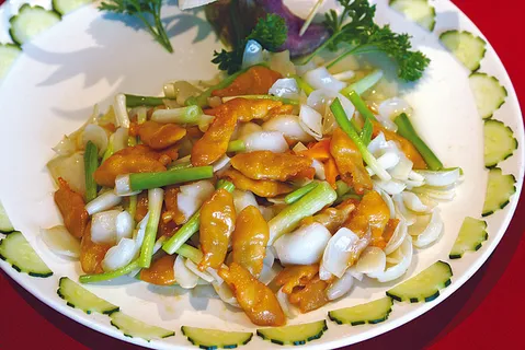 0711c-1648香葱百合炒鲍贝