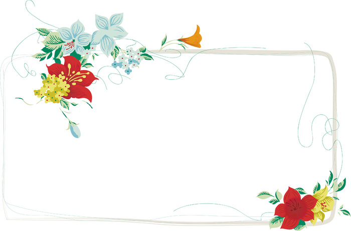 手绘花卉装饰边框背景