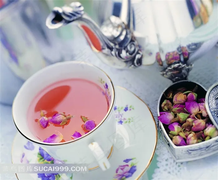 清香玫瑰花茶图片