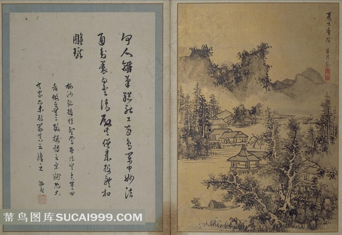 明 蓝瑛 《澄观图》册之十二