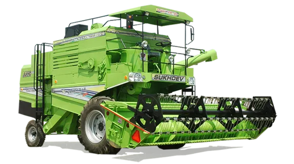 现代农业绿色收割机