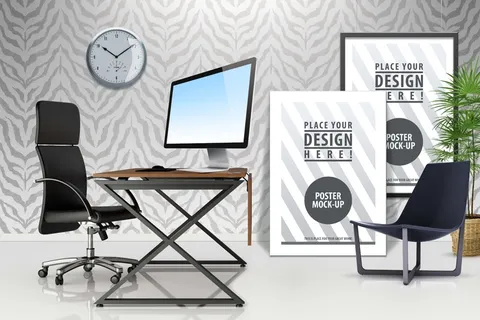 办公室样机 渲染图 矢量