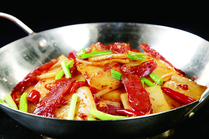 干锅美食焖锅湘菜麻辣香辣纸锅热干锅土豆片