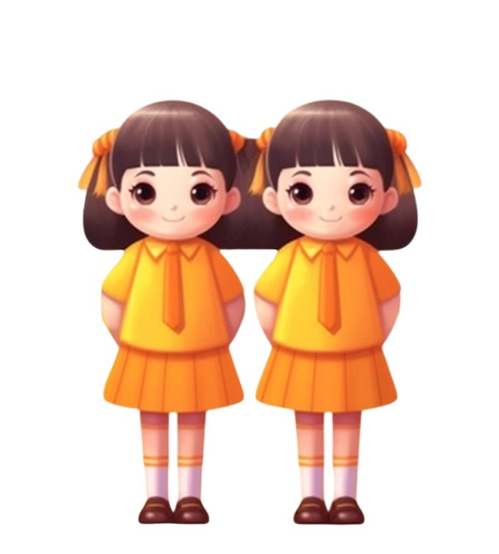 橙色女孩拿着笔免抠