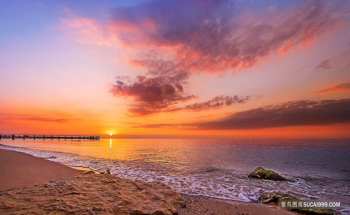 唯美海边日出夕阳壁纸