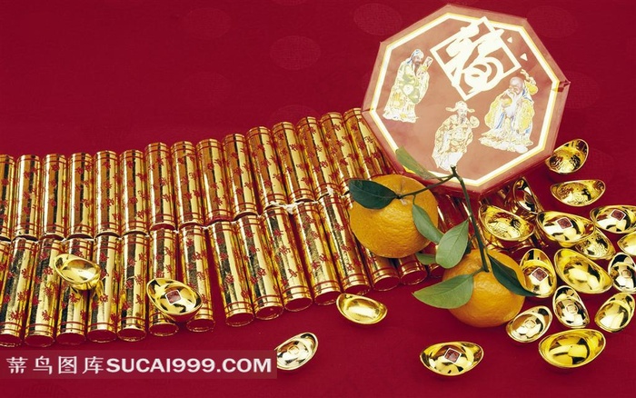 鞭炮元宝素材图片