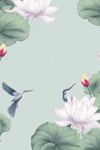 创意简约节气荷花背景