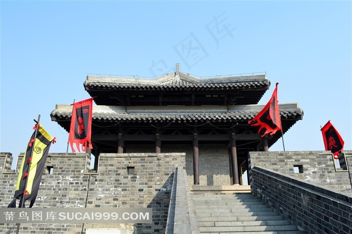 雄伟的淹城古建筑