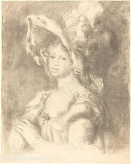 奥古斯特・雷诺阿，一个年轻女子的半身像