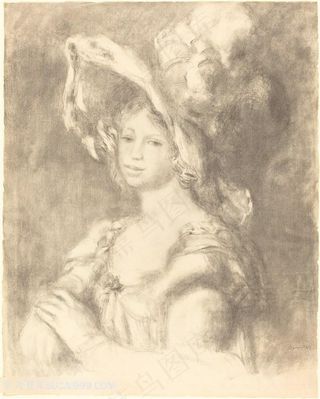 奥古斯特・雷诺阿，一个年轻女子的半身像