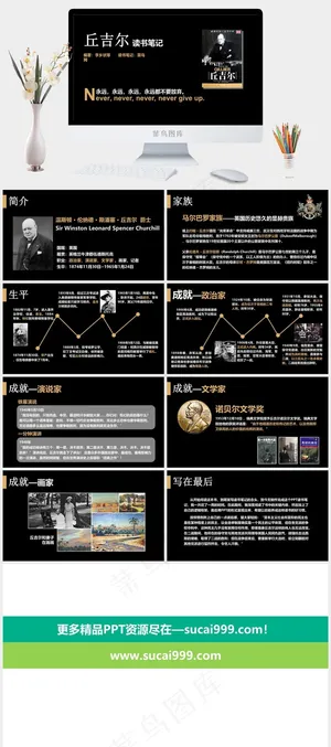 黑色硬朗高冷PPT模板