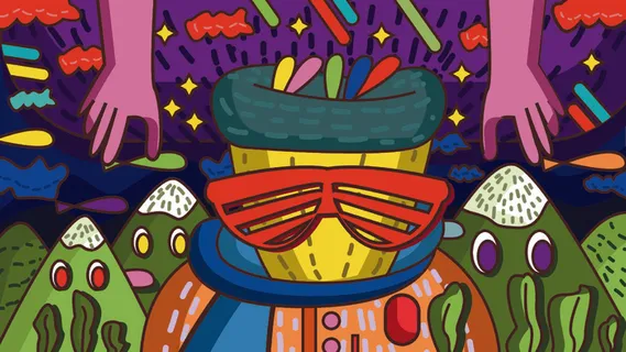 卡通涂鸦街头彩色墙绘壁纸插画儿童创意嘻哈漫画图集AI素材