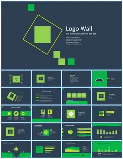 方块主义扁平化简约大气工作总结报告ppt模板