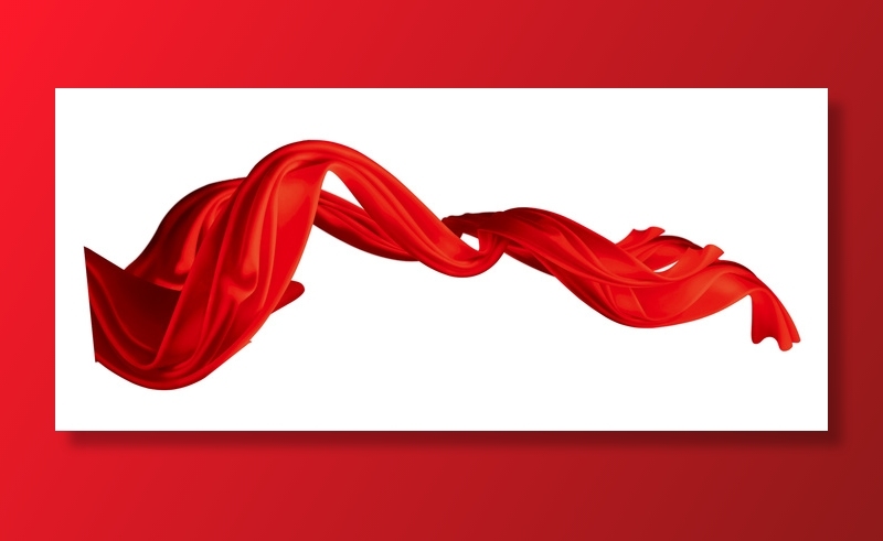 免扣红色飘带