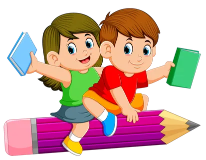 铅笔孩子快乐学习卡通少儿兴趣班