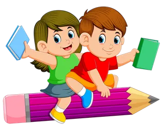 铅笔孩子快乐学习卡通少儿兴趣班