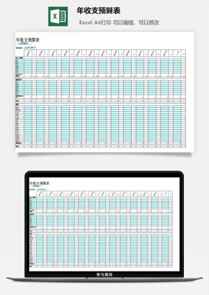 年收支预算表excel模板预览图