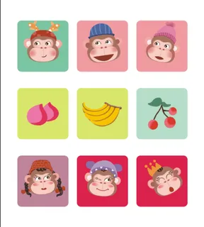 可爱扁平风不干胶贴纸