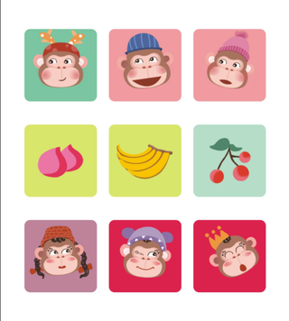 可爱扁平风不干胶贴纸