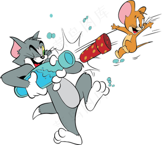 彩色动漫猫和老鼠图片