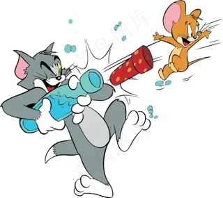 彩色动漫猫和老鼠图片
