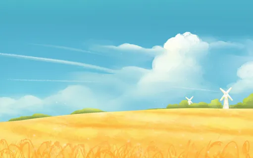 立秋秋天风景插画背景