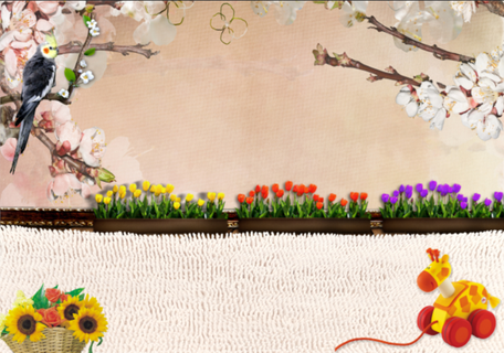 油画花鸟花卉背景