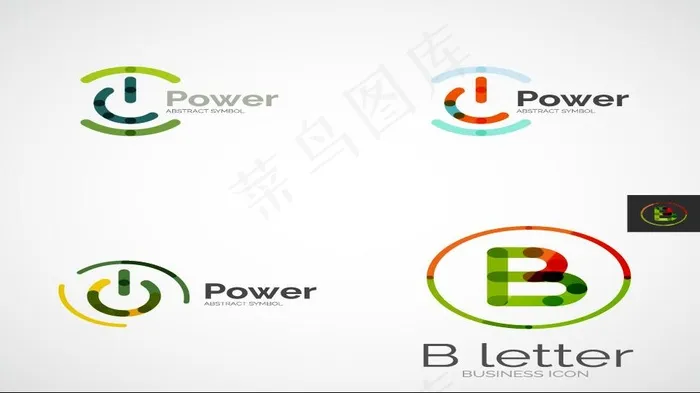生活圆形字母图标ai矢量模版下载