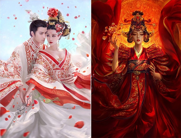 武媚娘传奇雍容服饰人物手绘