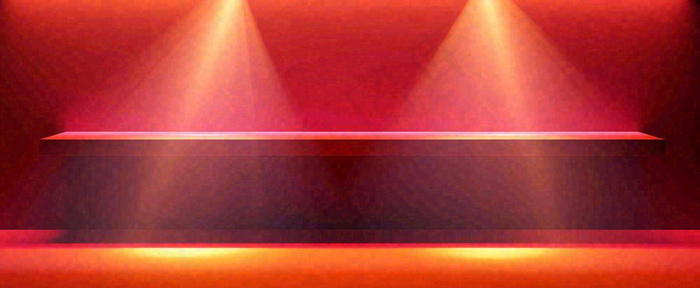 红色渐变灯光舞台质感背景