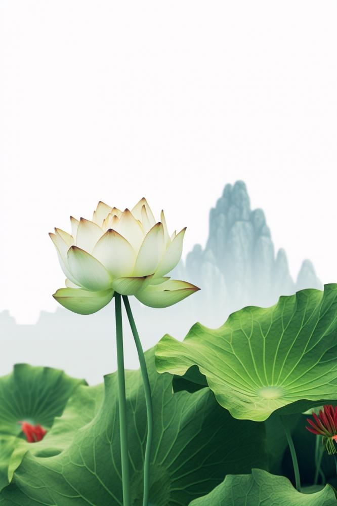 简约清新莲花背景(896x1344)
