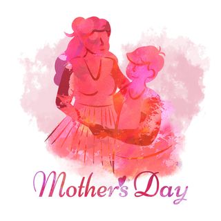 水彩粉色母亲节素材