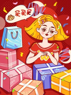 三八妇女节女神节插画