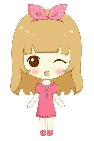 卡通女孩人物简笔画