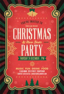 简约大气圣诞节快乐海报