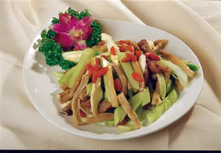 89XC-329鲜人参茶树菇炒鹿柳