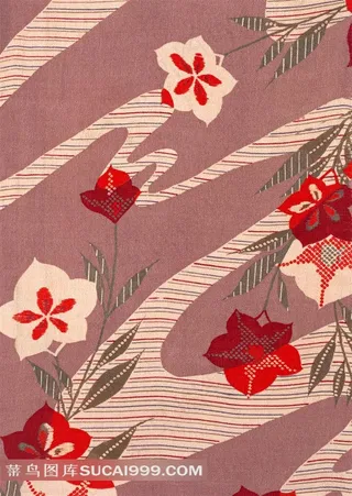 日式精美简约花纹图案布纹
