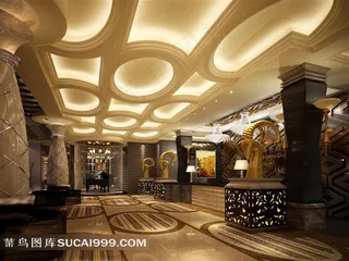 五星酒店入口吊顶装饰