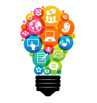 灯泡科技卡通橘色少儿兴趣班素材