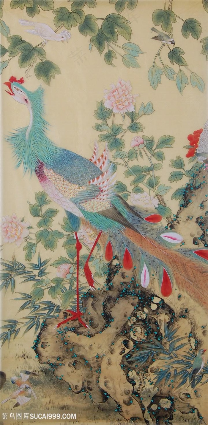 中式花鸟唯美艺术插画