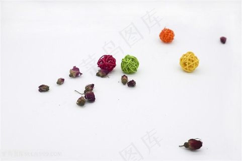 玫瑰花干与藤球