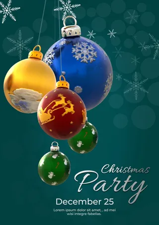 圣诞节圣诞树圣诞老人闪亮装饰电商促销折扣海报