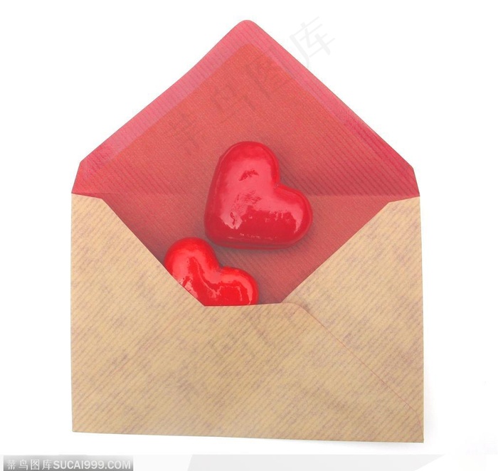 情人节物语-牛皮纸信封中的桃心