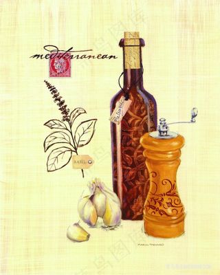 酒瓶蒜头高清插画