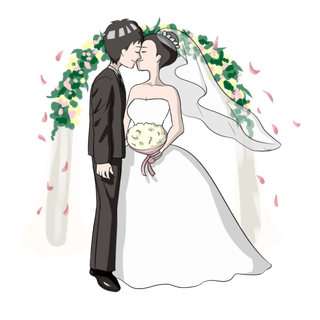 婚纱卡通人物婚礼白纱结婚婚纱摄影手绘