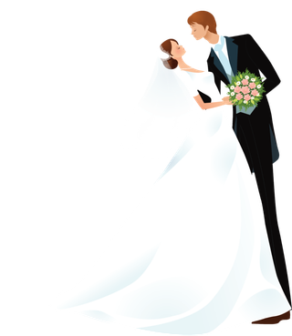 婚纱卡通人物婚礼白纱结婚婚纱摄影手绘